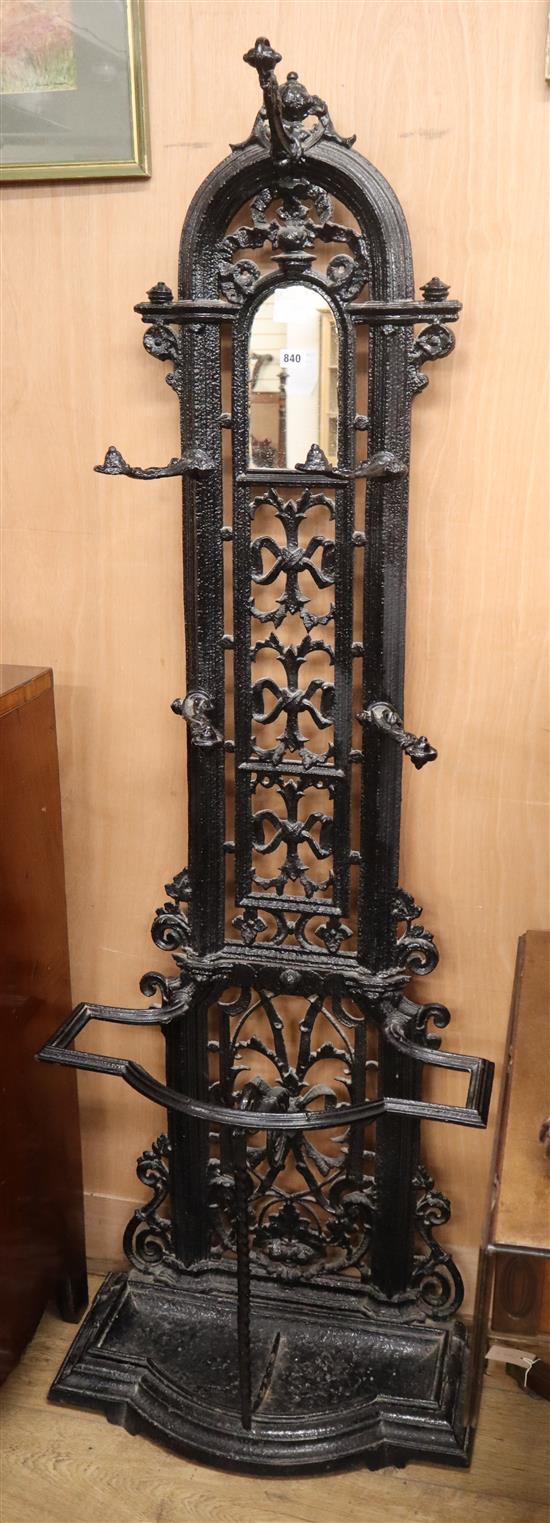 A Victorian cast iron hall stand H.180cm